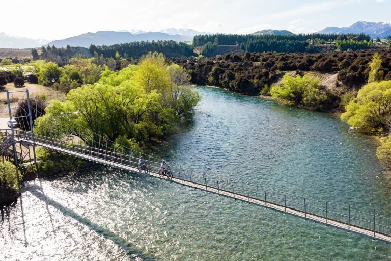 Wanaka to Lake Hawea River Track bridge in Albert Town